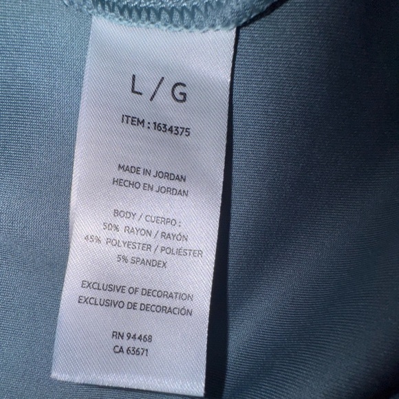 Sage Collective woman’s oversized crew neck teal-ish Blue Sweatshirt Sz L EUC - Picture 12 of 13